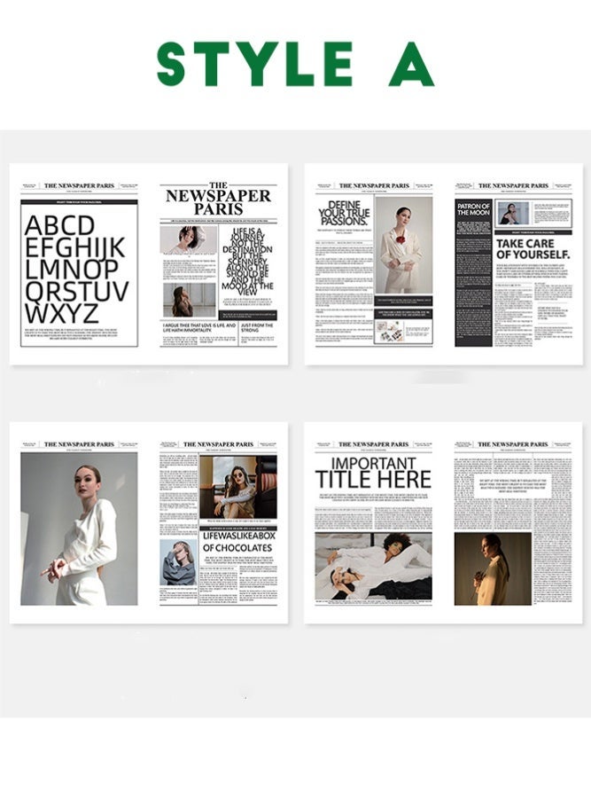 كاكو 6 أدوات تصوير فوتوغرافي بريطانية قديمة خلفية صحيفة رجعية مناسبة للملابس العصرية، وتصوير الأطعمة، والديكور المنزلي، وورق تغليف باقات الزهور، والأدوات الزخرفية الجذابة. - Image 2